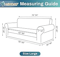 Vista 49 de Asnomy Couch Covers for 3 Cushion Couch Stretch Sofa Covers Slipcovers, Pet Protector Furniture Covers for Dogs Cats Spandex Jacquard Fabric Small