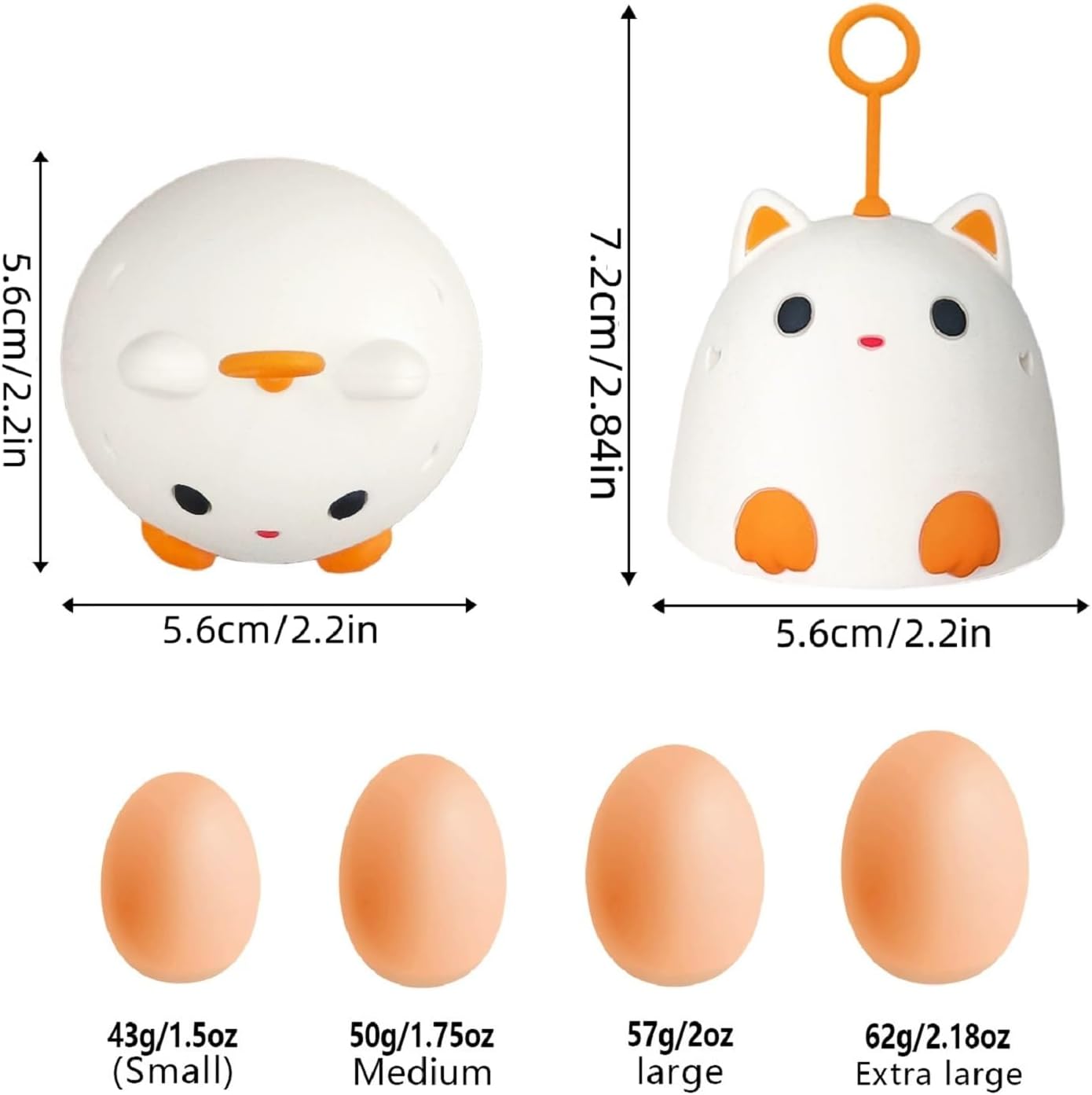 Egg Wash Brush for Fresh Cleaning Eggs Egg Washer The Reusable Egg Scrubber Egg Scrubber is A Cute Cat Shaped Practical Kitchen Gadget (Light Grey 2PCS) image 5