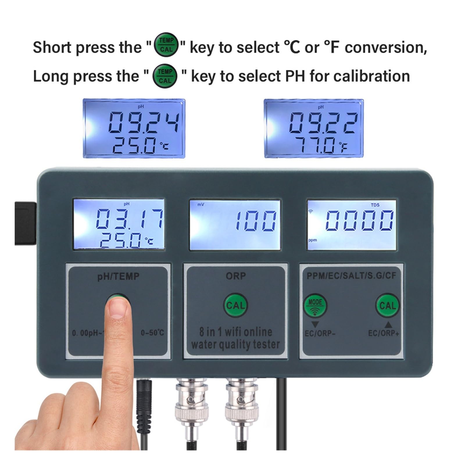 Tuya WiFi Pecera Probador De Calidad Del Agua Máquina Prueba Alta Precisión Analizador Monitor For Piscinas Acuarios DeteccióN RáPida Y Precisa