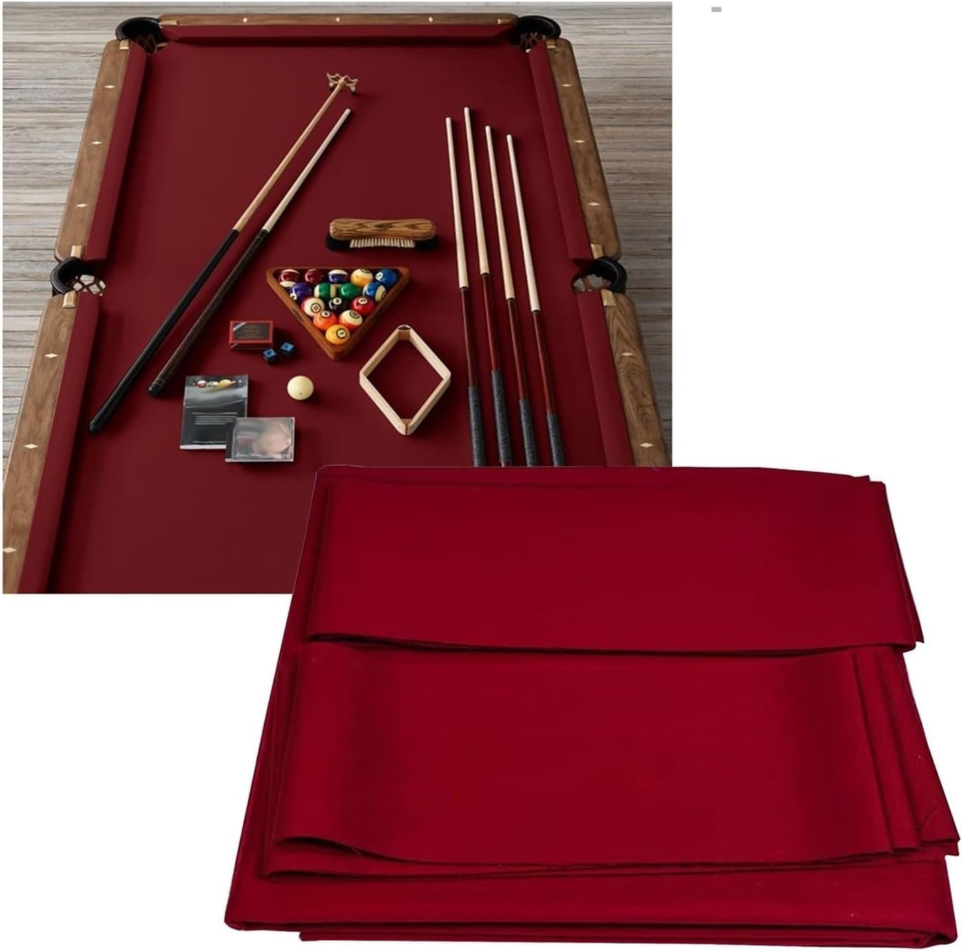 LXXW Billiard Cloth 9-Foot Pool Table Cloth (Includes 6 Strips), Easy Installation, Felt, Multiple Color Options Pool Table Felt