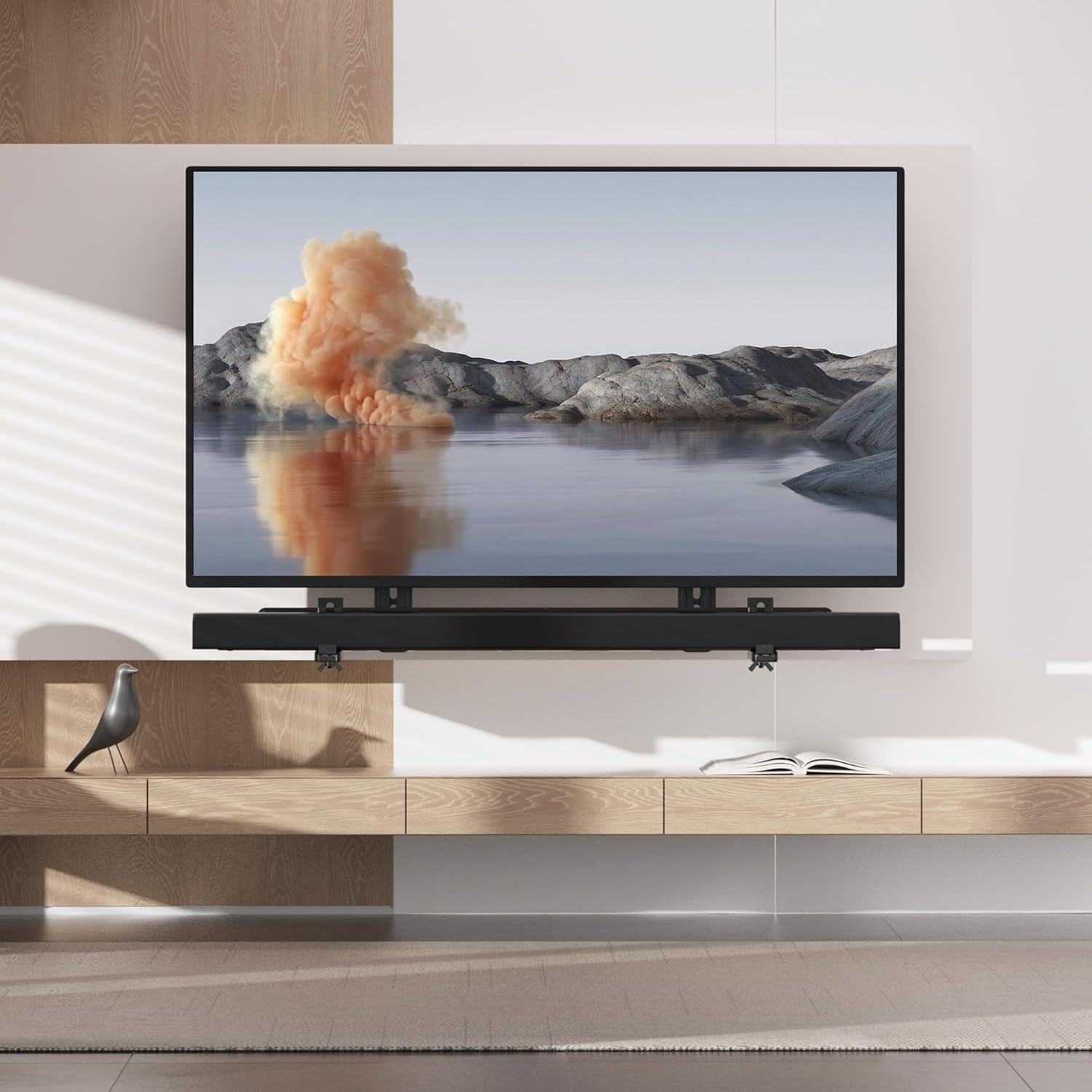 XINLEI SBR501 - Soporte universal para barras de sonido con o sin agujeros, capacidad de carga de 9 kg, barra de sonido extensible para TV, con soporte de zócalo antideslizante, para barra de sonido