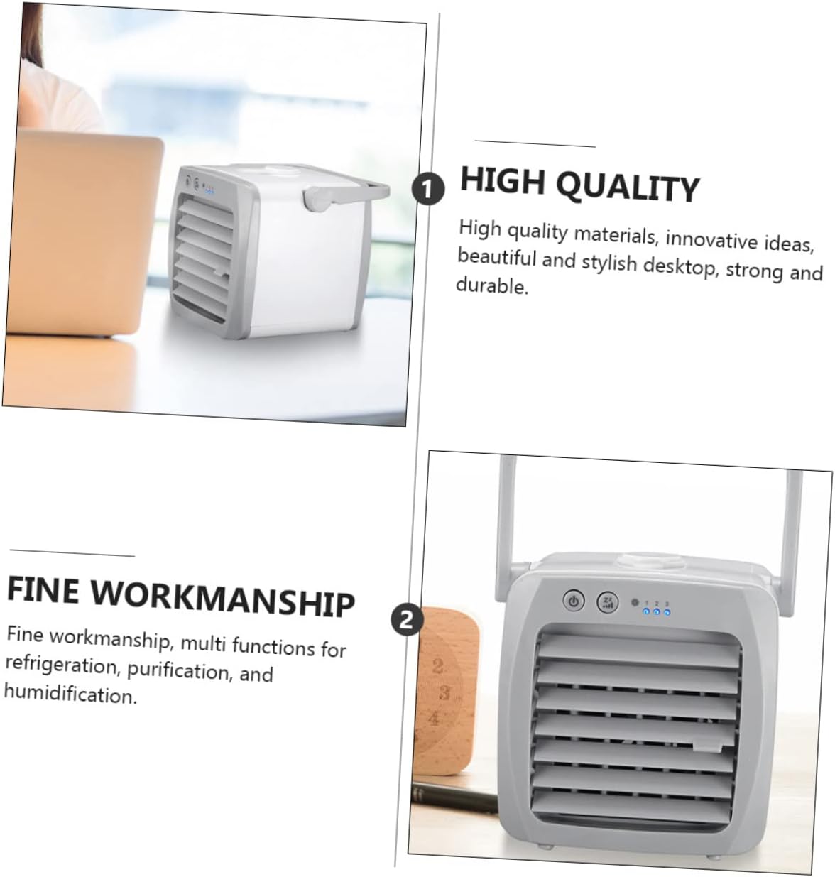 KICHOUSE 1pc Mini Air Conditioner Fan Portable Desktop Usb Cooler for Personal Use Lightweight and Stylish Design for Home Office Travel