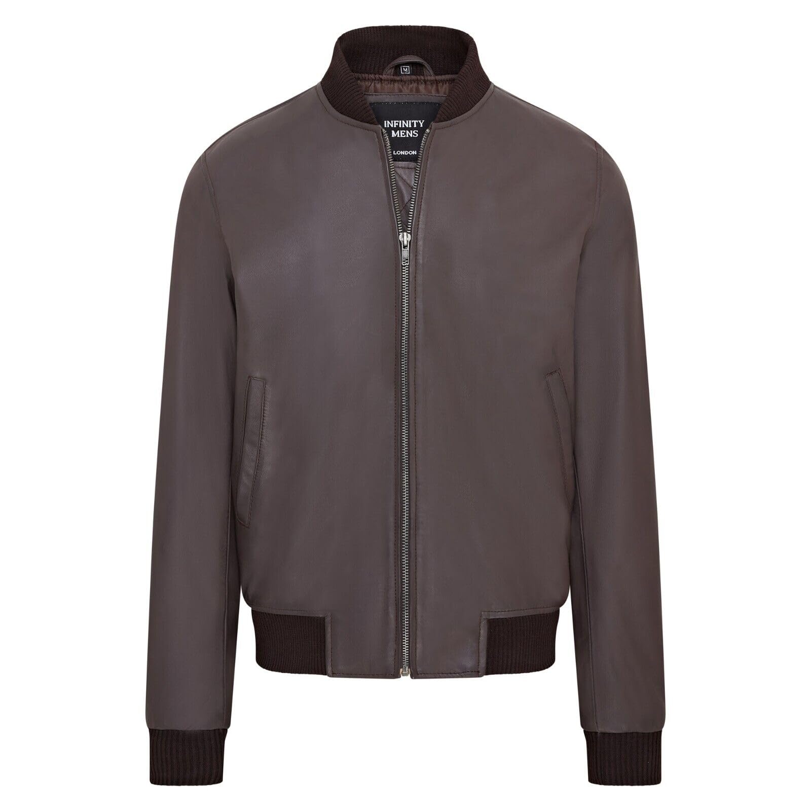 Infinity Leather Men's   Soft Brown Leather MA-1 Varsity Bomber Jacket in Size 4XL, BrandAlley