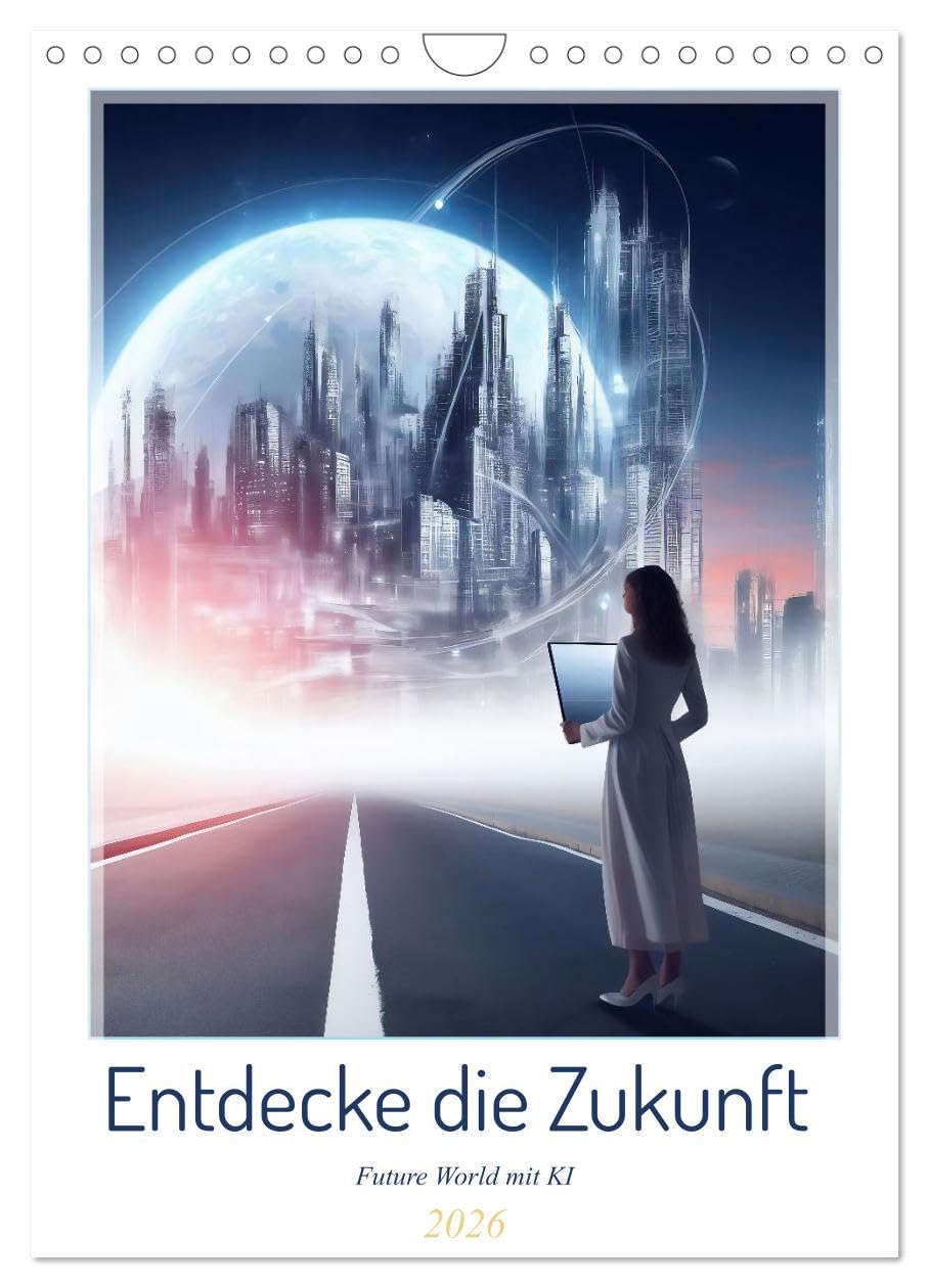 Discover the future - Future World with AI UK-Version (Wall Calendar 2026 DIN A4 Portrait), CALVENDO 12 Month Wall Calendar — image 1