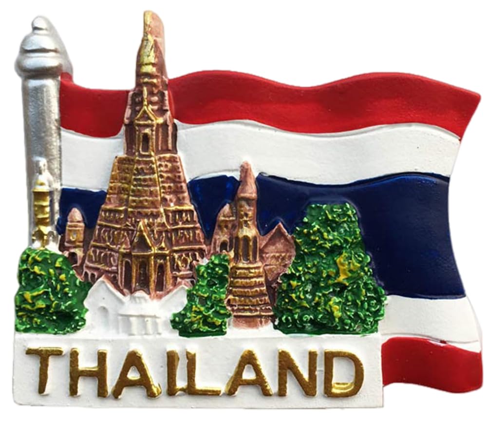Muyu Magnet Multicolor Bangkok Thailand National Flag Style 3D Fridge Magnet Souvenir Gift,Home & Kitchen Decoration Magnetic Sticker Bangkok Thailand Refrigerator Magnet Collection