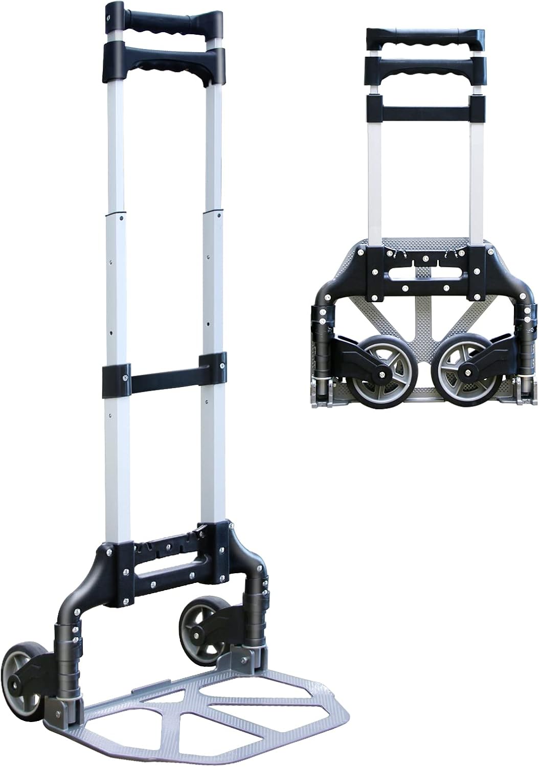 Hand Truck Foldable Portable Folding Dolly, Folding Hand Truck Foldable Dolly Portable Dolly Hand Cart 180 lbs Capacity Aluminium Trolley Luggage Cart for Moving Home, Auto, Office,Travel Use