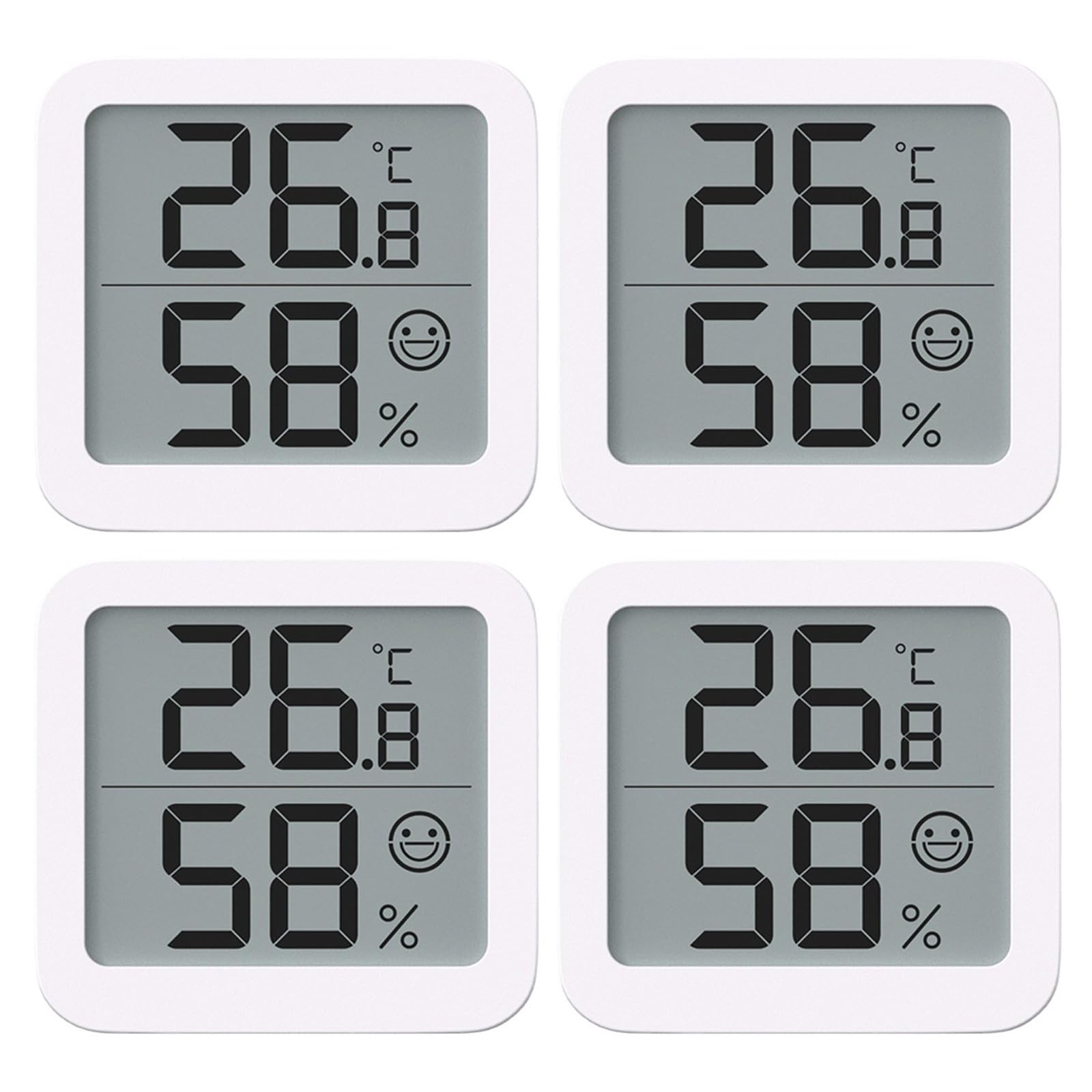 Lot de 2/4 thermomètres hygromètres numériques pour chambre de bébé, appareil de température et d'humidité avec indicateurs de confort, capteurs de température et d'humidité