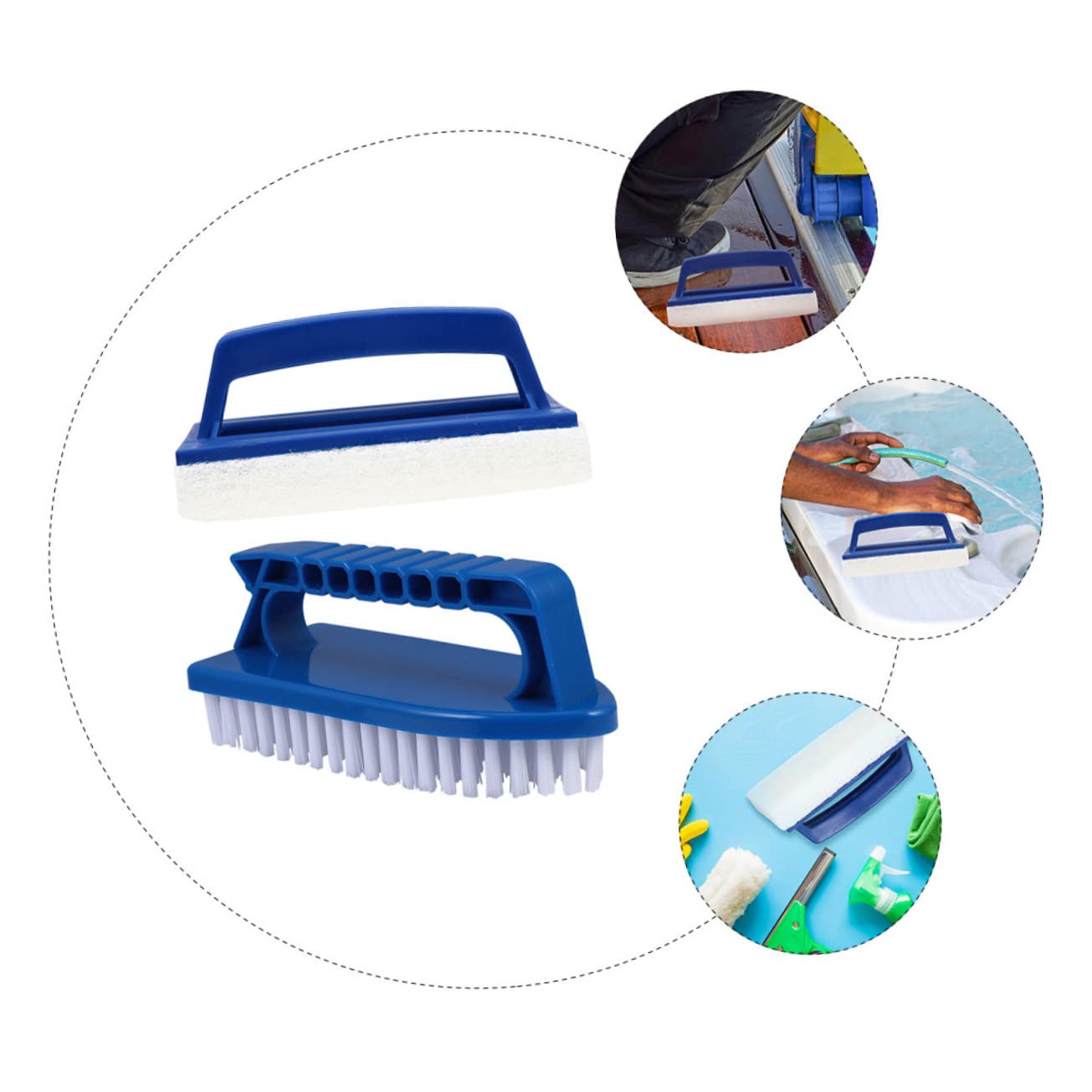 Milisten 2 Juegos De Cepillos De Limpieza para Piscina Resistentes Y Fáciles De Limpiar con Cerdas Densas para Quitar 2 Unidades.