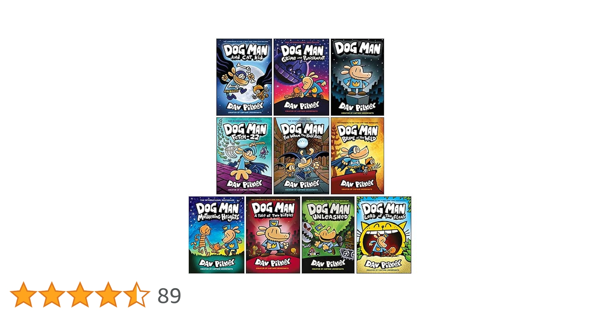 Dog Man Series 10 Books Collection Set By Dav Pilkey (Dog