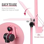 CAHAYA 2 in1 Partition Stand Tabletop Music Stand Solid Back with Carrying Bag for Books Notes Tablette pour ordinateur portable Rose CY0194-1