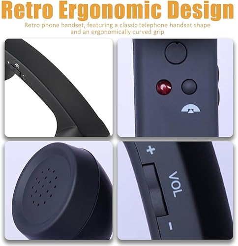 Miniatura 6 de Teléfono retro para iPhone y Android, teléfono retro con cable y Bluetooth, teléfono vintage de la vieja escuela para celulares, videoconferencias,