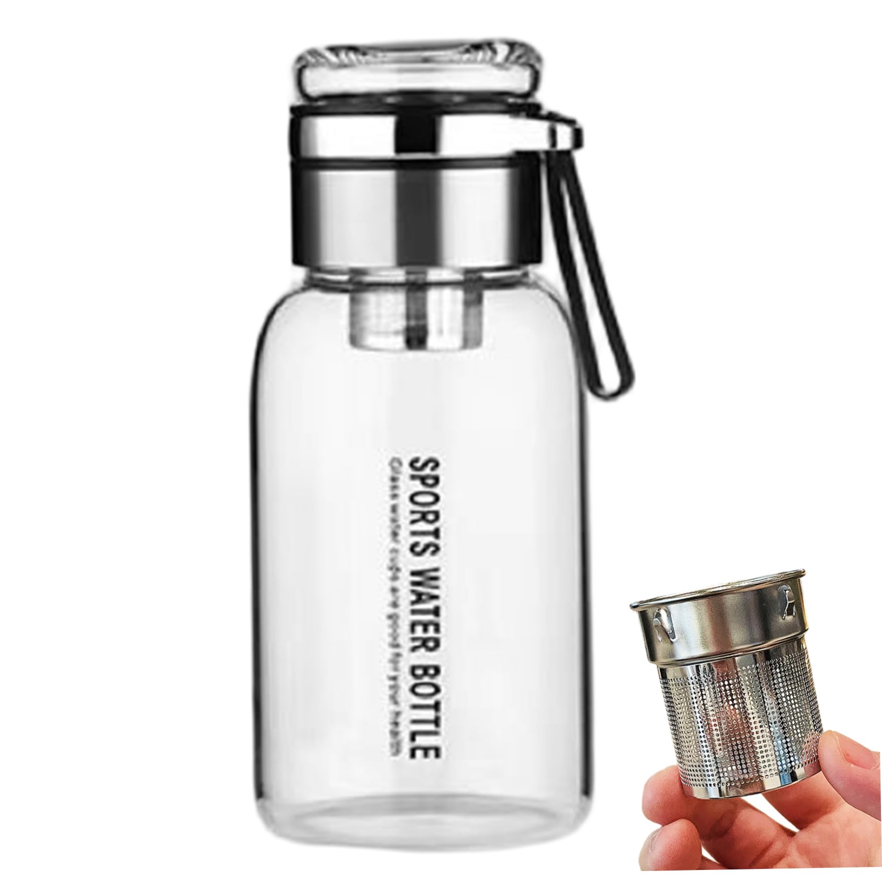 Tasse en verre transparente haut de gamme de 750 ml avec infuseur et sangle poignée chic