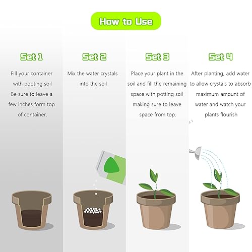 Miniatura 5 de Cristales de almacenamiento de agua, minerales para plantas de interior y exterior, 32 onzas (2 libras), gránulos de hidrogel, gránulos que absorben