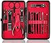 Produktbild Professional Edelstahl Nagelknipser Set - Hochwertige Maniküre & Pediküre Set 15pcs - Reise Grooming Kit mit Schöne Box (Rote)