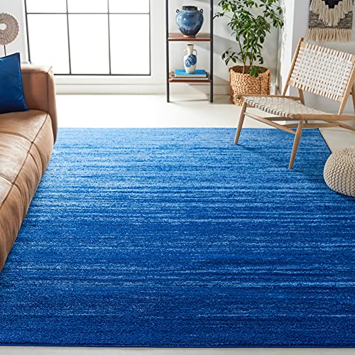 Image of SAFAVIEH Adirondack Collection Area Rug - 8' x 10', Light Blue & Dark Blue, Modern Ombre Design, Non-Shedding & Easy Care, Ideal for High Traffic Areas in Living Room, Bedroom (ADR113F)