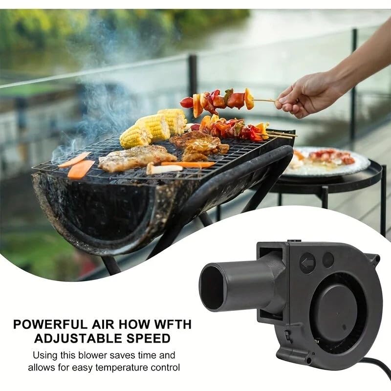 Image of HIGH Speed DC 12V 6A BRUSHLESS Blower Fan KIT with Adjustable Power Adapter for BBQ, Diesel Furnace, Bhatti