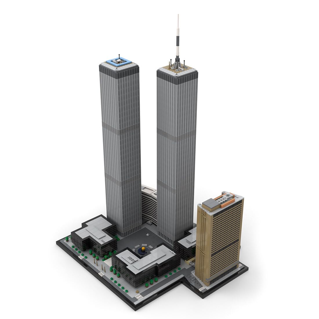 Architecture Twin Towers Klemmbausteine Bauklötze, Modular Haus Gebäude Straßenansicht, 7121 Stück Architektur Wahrzeichen-Kollektion Entworfen von SPBrix - MOC-177998