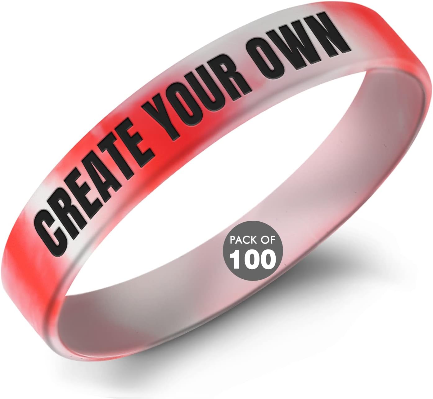 100 Pcs Personalized Silicone Wristbands Rubber Bracelets Wristbands Customized for Business, Events, Motivation, Support, Fundraisers(Rainbow)