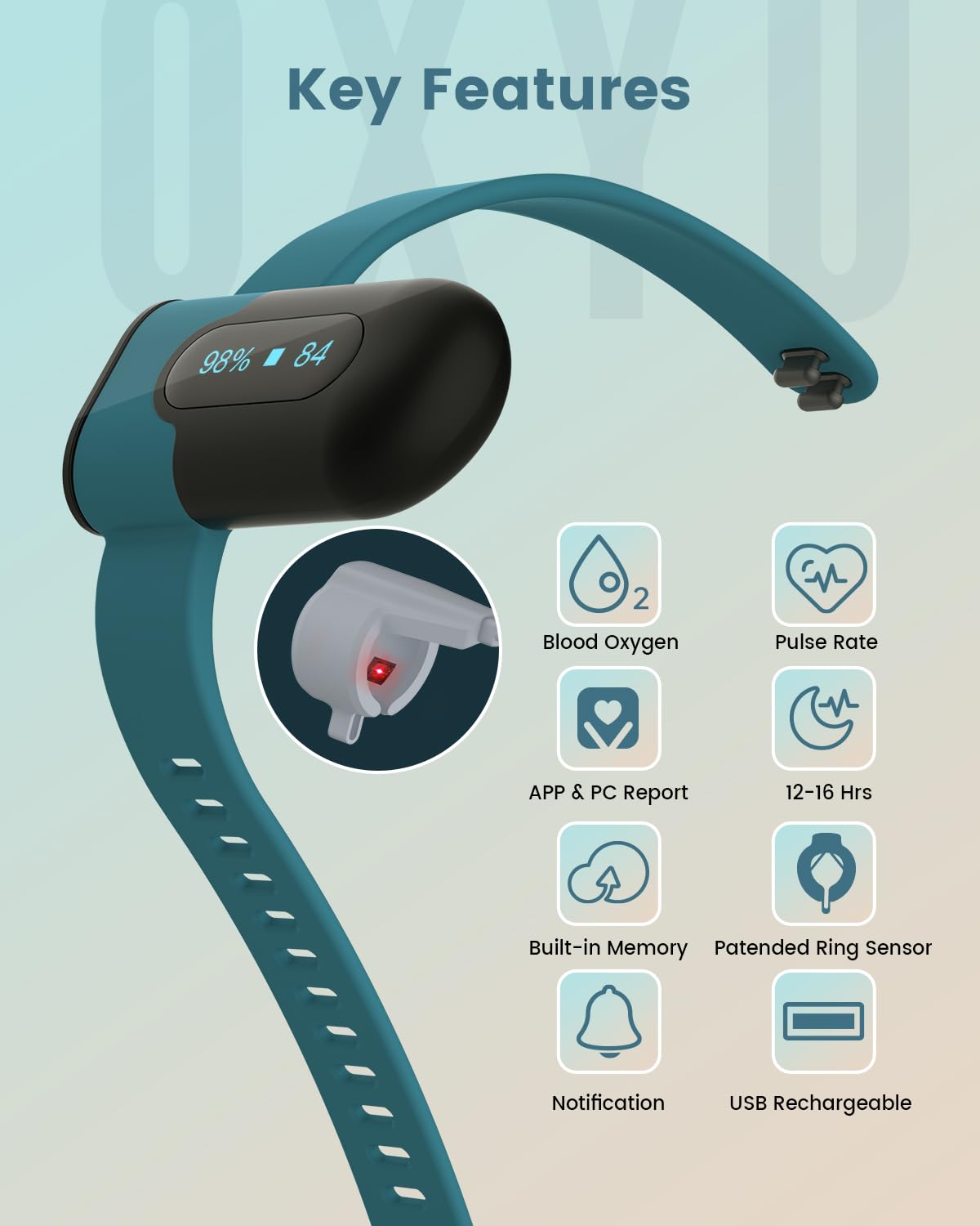 Vibeat OxyU - Wrist Blood Oxygen Monitor -6 Vibeat OxyU - Wrist Blood Oxygen Monitor -6