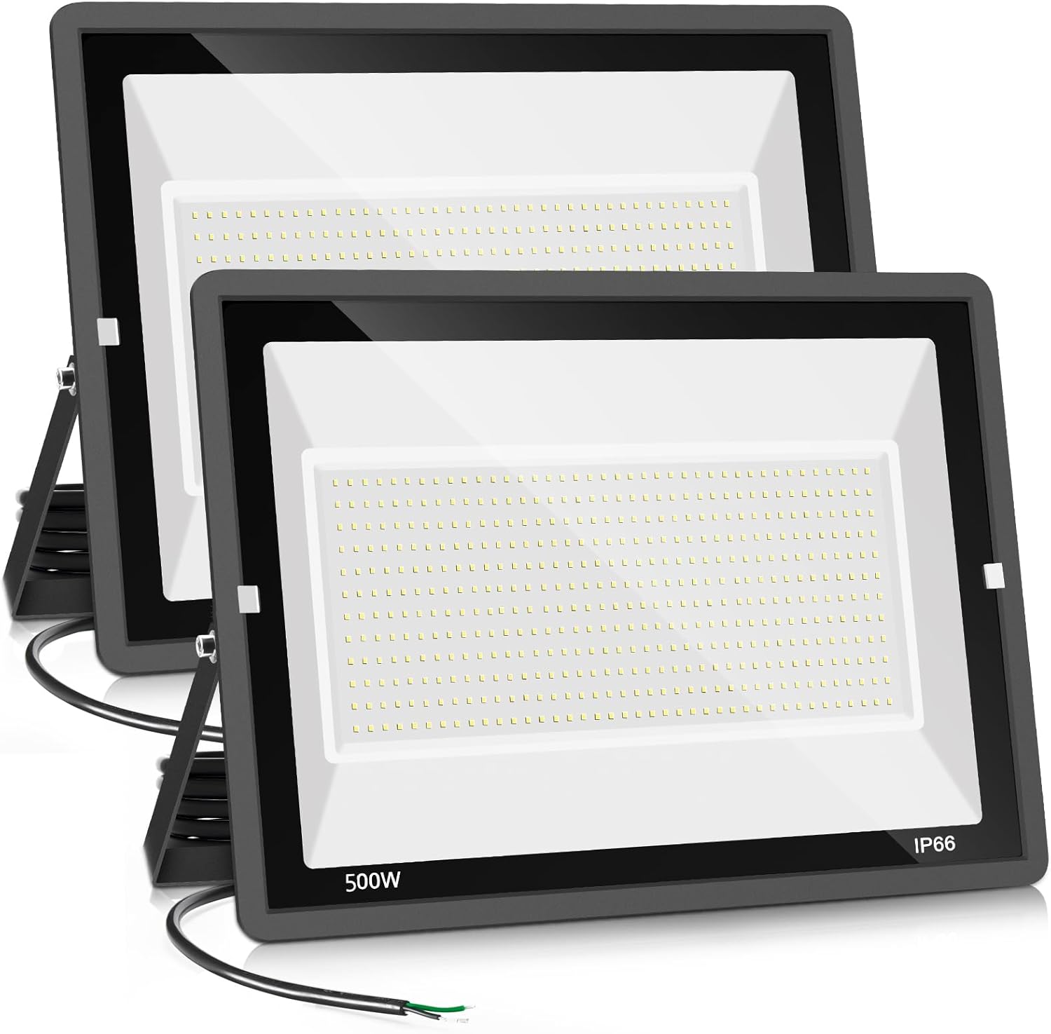 500W 2pack LED Flood Light Outdoor,(2750W Equivalent)Super Bright 58,500LM Daylight 5000K IP66 Waterproof Security LED Arena Lights,Commercial Lighting Floodlight for Backyard|Court|Stadium|Fields