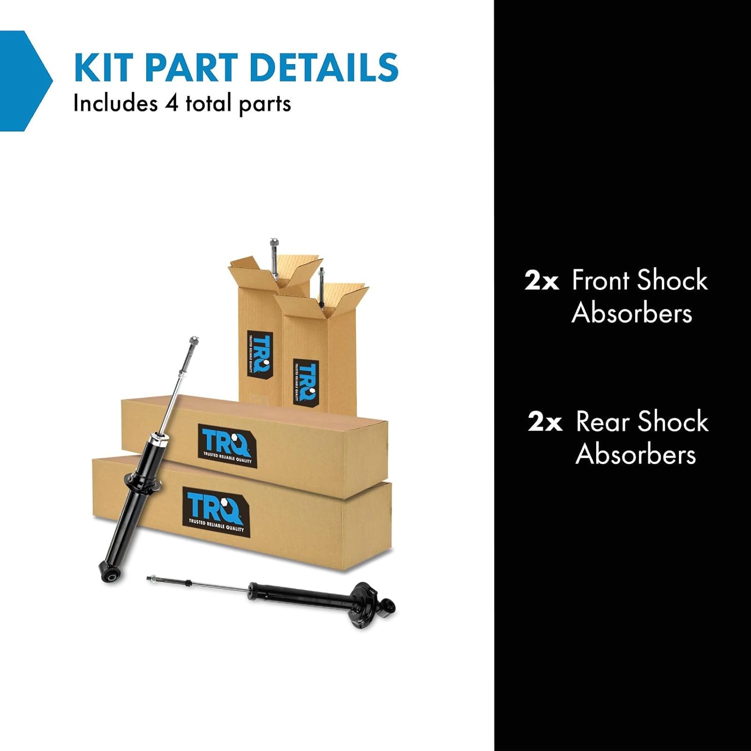 TRQ Front and Rear Shock Absorber Set Compatible with 1998-2005 Lexus GS300 1998-2000 GS400 2001-2005 GS430