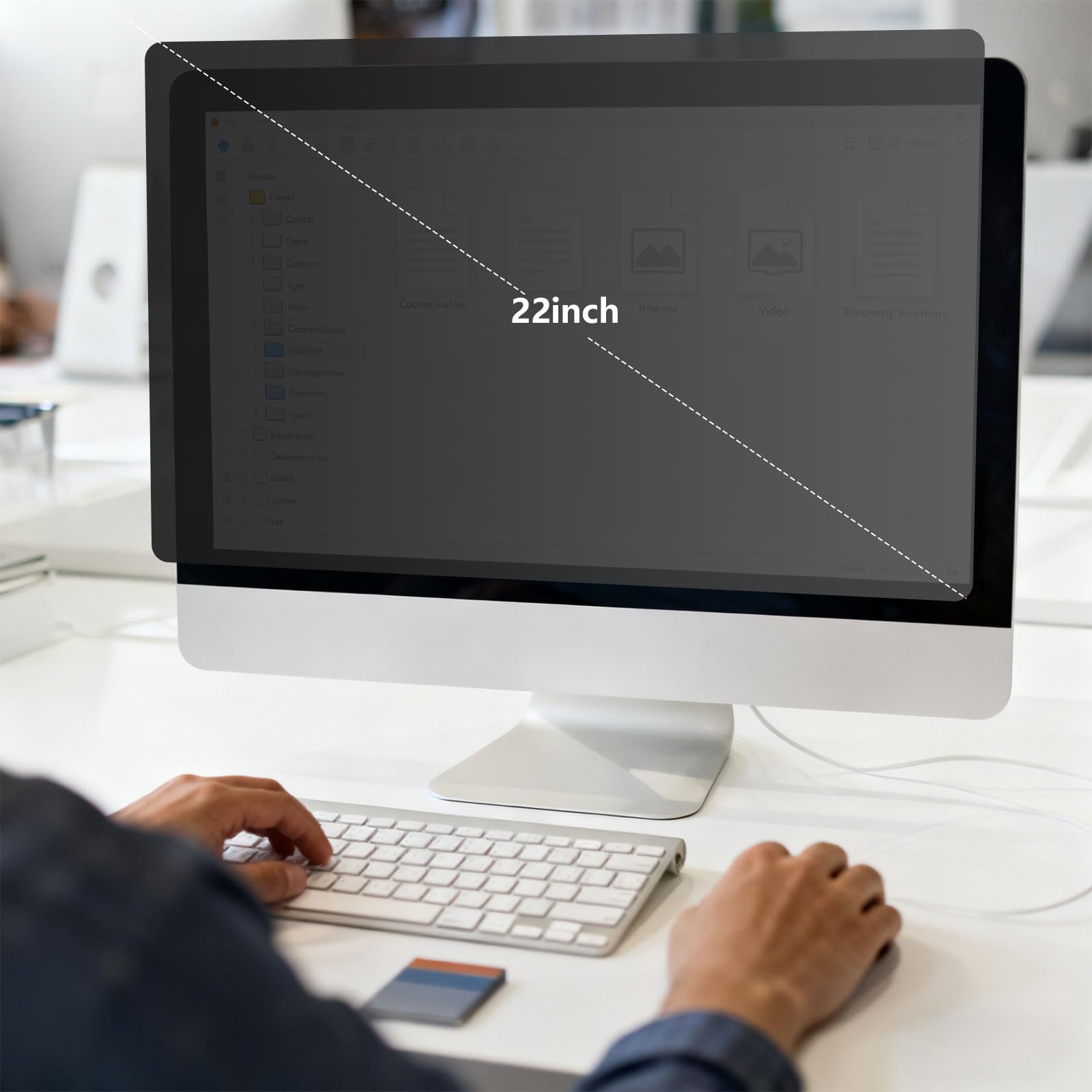 Ochrona ekranu przeciw promieniom odblaskowym do szerokich laptopów z boczną prywatnością i elastycznymi haczykami na ramę, ochrona przed niebieskim światłem, filtr prywatności