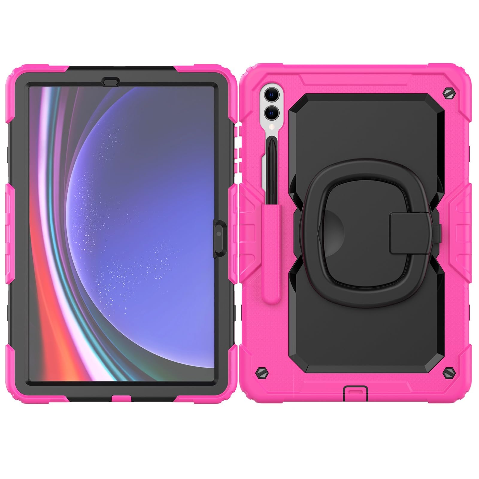 Custodia protettiva per tablet PC, resistente, antiurto, in TPU, compatibile con Samsung Galaxy Tab S9 Plus 12,4 pollici modello 2023 (SM-X810/X816/X818), custodia per bambini, maniglia girevole a 360
