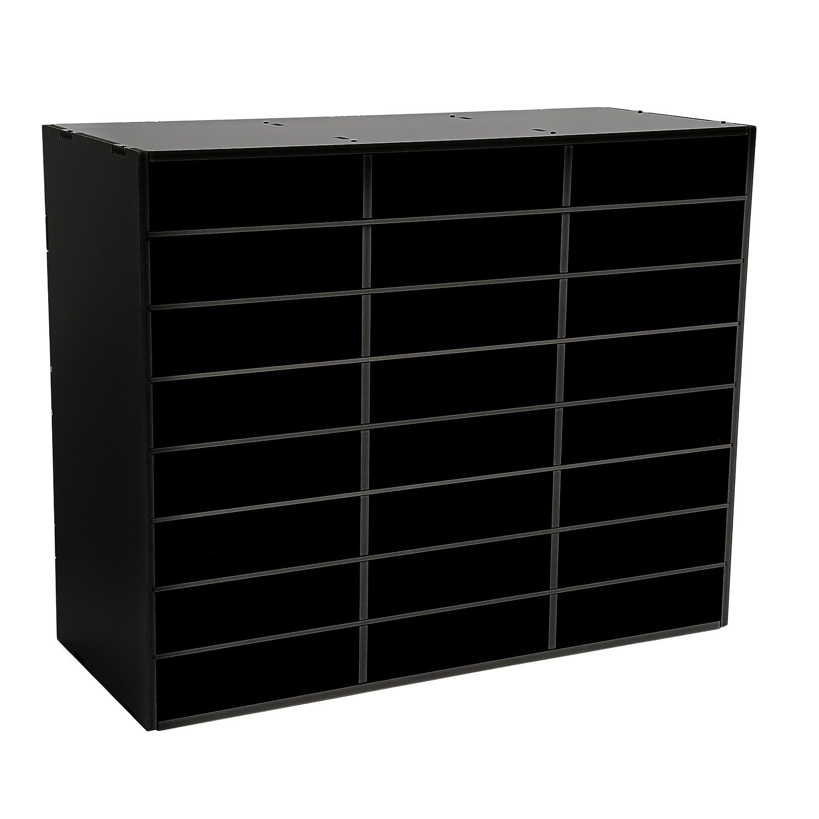 24 Fächer Ablagefächer Dokumentenablage Schreibtisch PVC, für Büro (24-Schwarz)