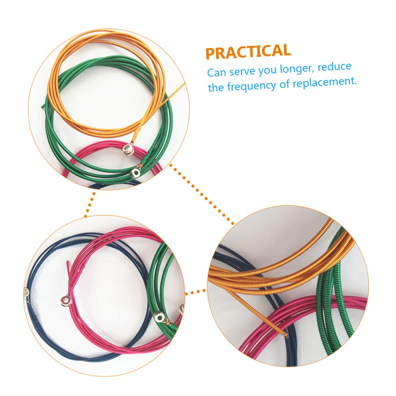TOYANDONA 8 Pcs Bass Player Part Classic Electric Bass Strings Set Steel Colorful Guitar Strings