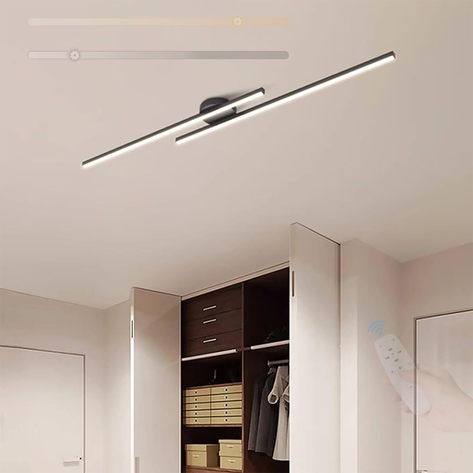 Éclairage de plafond dimmable avec télécommande pour salon et couloir moderne - 8