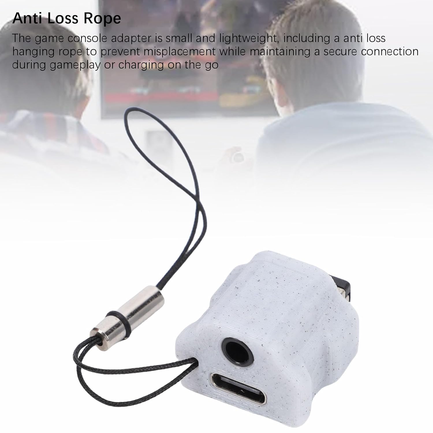 Luqeeg GBA SP to USB C Adapter, Ensuring Seamless Compatibility Petg Material GBA SP Charger with 3.5mm Headphone Jack Anti Loss Rope Charging Adapter Fit for GBASP Game Consoles (Grey)