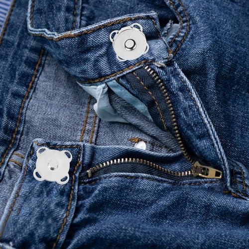 MIDELONG 12 Sets Plum Magnetic Snaps Buttons, Magnetic Purse Closures Fasteners Magnetic Button Clasps Snaps for Purses Bags Clothes Handbags Scrapbooking Sewing DIY Craft (14mm,Silver) - Thumbnail 5