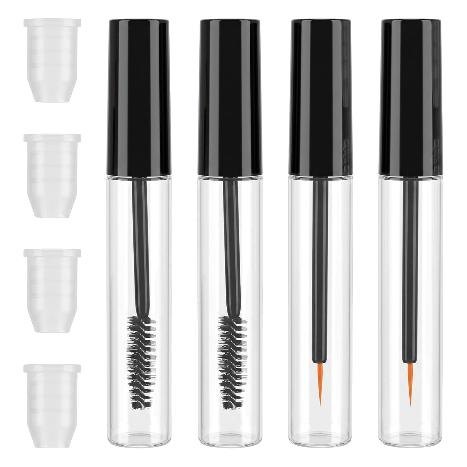 4 Pcs 10ml Empty Mascara Tubes with Rubber Inserts Empty Eyeliner Tube