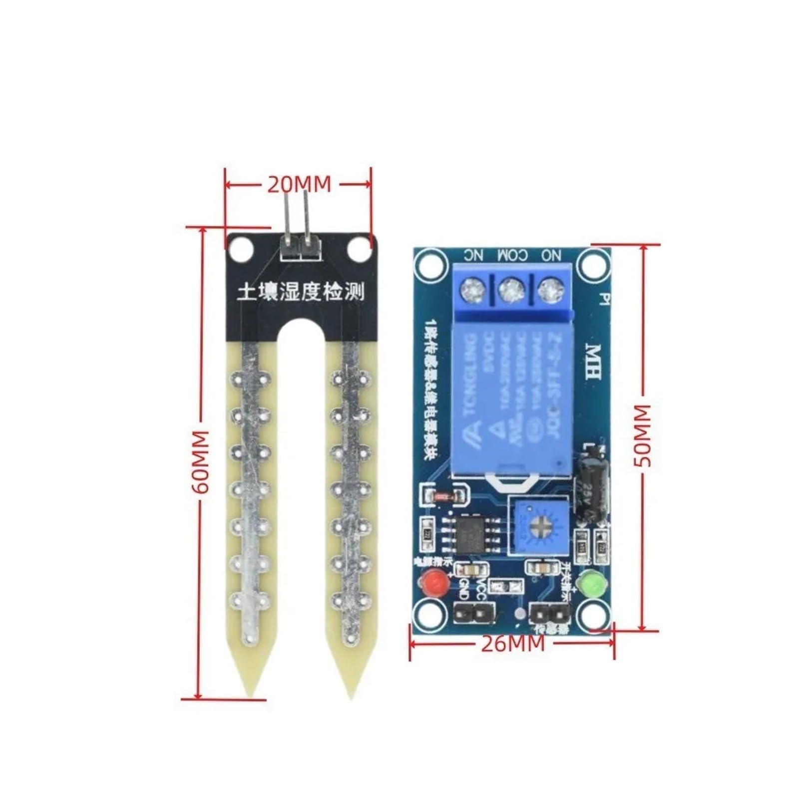 ChuFort 1-10PCS 3.3V 5V 12V Modulo sensore di umidità for rilevamento dell'umidità del suolo(5V 10PCS)