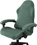 PATIKIL 1 Set Office Chair Cover, Desk Chair Cover Stretchable Universal Computer Seat Slipcover Large with Armrest Covers Zipper for Rolling Office Chairs Home Desk Seat, Pink