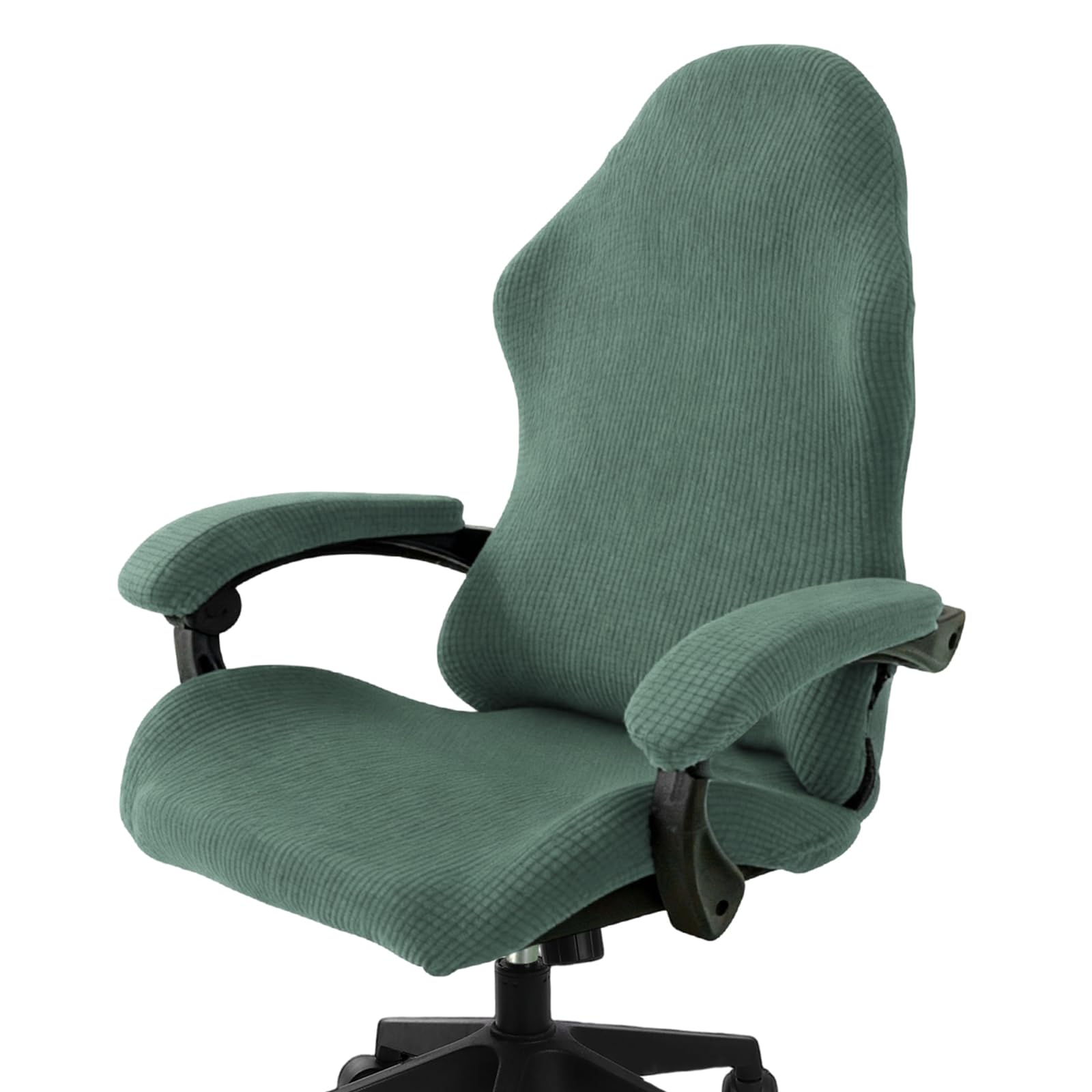 PATIKIL 1 Set Office Chair Cover, Desk Chair Cover Stretchable Universal Computer Seat Slipcover Large with Armrest Covers Zipper for Rolling Office Chairs Home Desk Seat, Light Green
