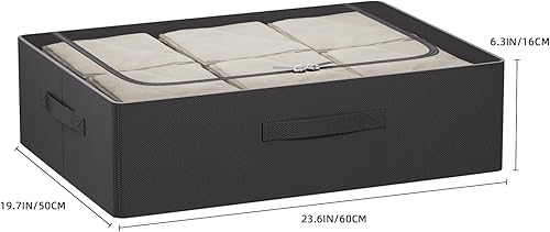 Miniatura 6 de CYhom Contenedores de almacenamiento para debajo de la cama, caja de almacenamiento de tela Oxford, contenedor resistente para debajo de la cama,