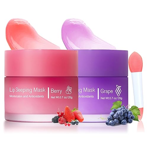 ZIZUCLE Juego de 2 máscaras de labios coreanas para dormir, productos para el cuidado de los labios durante la noche con varita durante 24 horas