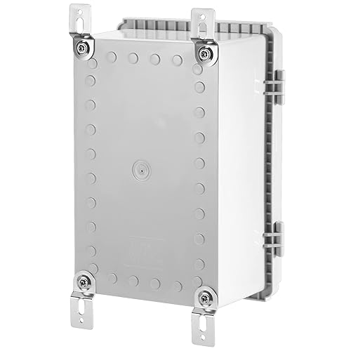 Vista 23 de Caja de conexiones eléctricas impermeables IP67 carcasa de plástico ABS con cubierta con bisagras con placa de montaje, soportes de pared