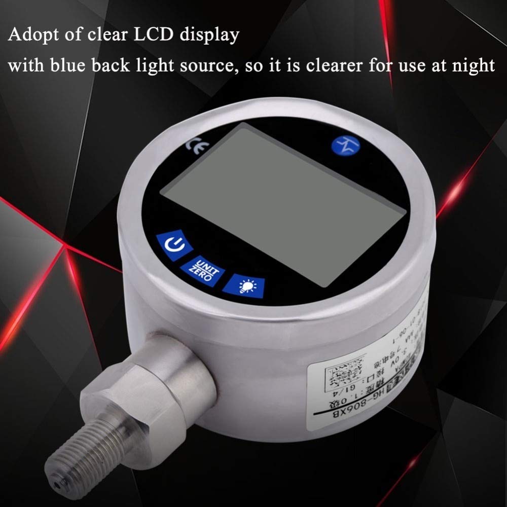 Manometro digitale in acciaio inox idraulico Mater Tester Tools connettore 400 bar 0-40Mpa 10000PSI