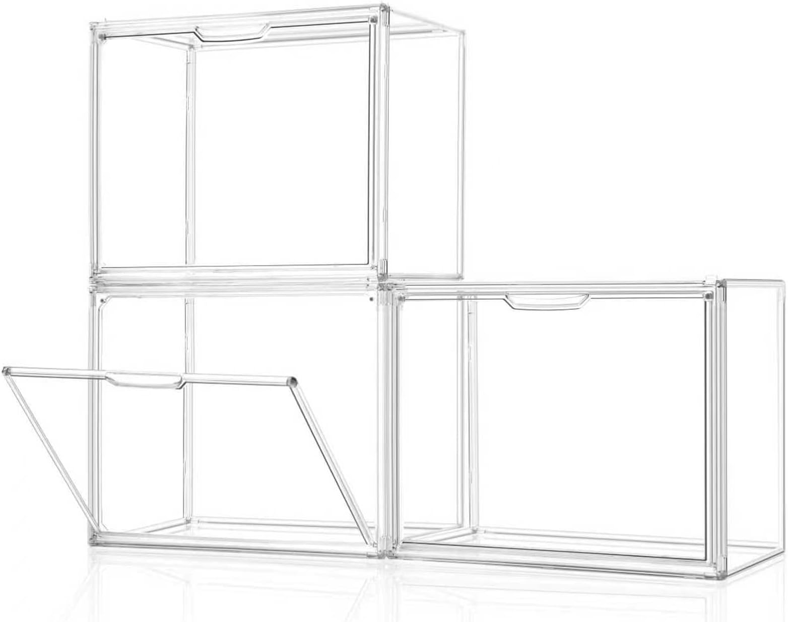 starogegc 3Pack Clear Plastic Handbag Storage Organizer for Closet, Acrylic Display Case for Handbag and Purse, Purse Organizer for Closet with Magnetic Door for Book, Toys, Hat