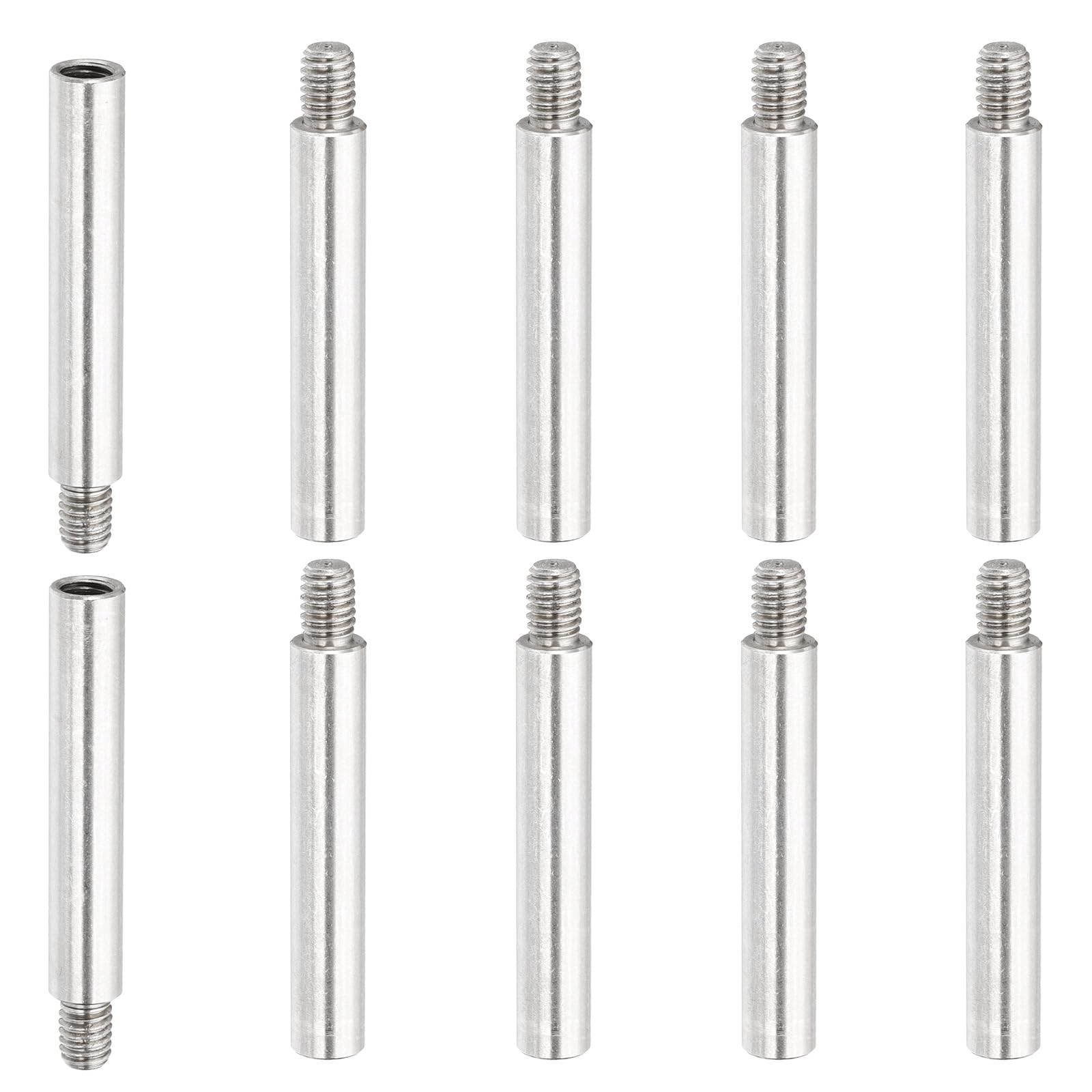 PATIKIL 10 Pcs M6x45+8mm Stainless Steel Standoff Extension Posts Screws,Metric Male Female Thread Adapters Spacer for PCB,Quadcopter Drone,Computer & Circuit Board Assortment Kit