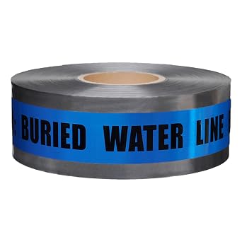 Presco Underground Detectable Tape, 3 in. x 1000 ft. Blue/Black Caution Buried Water LINE Below
