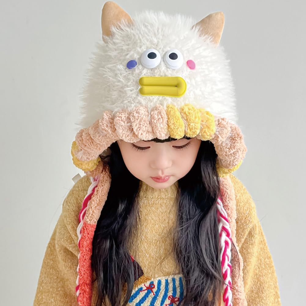 KORADI Kids Novelty Knit Hat Winter Cute Animals Beanie Hats Funny Earflap Caps with Tassel for Girls Boys 2-10 Years