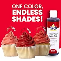 Vista 4 de ENCO Gel para Colorear Alimentos Súper Rojo 8.8 oz (250g) Concentrado, Vegano