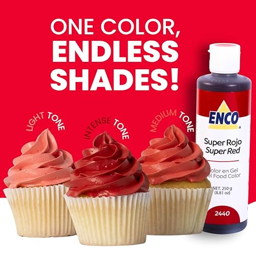 Miniatura 4 de ENCO Gel para Colorear Alimentos Súper Rojo 8.8 oz (250g) Concentrado, Vegano