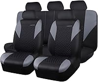Vista 10 de CAR PASS - Fundas de asiento universales de tela con relieve ultrasónico, funda de asiento de auto linda y transpirable con esponja compuesta de 5
