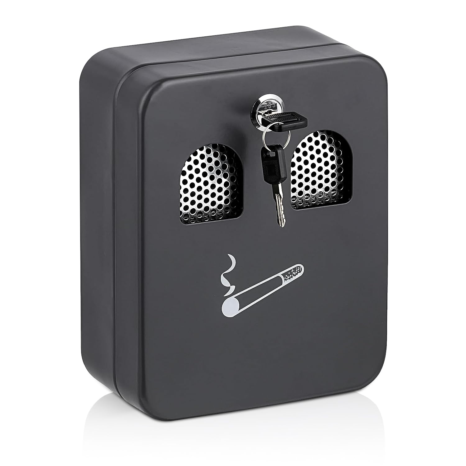 besto Outdoor Ashtray Wall Mounted | Lockable Cigarette Ash Bin Having Removable Inner & Cigarette Motif | Smokers Bin for Office, Garden, Pub, Bar & Club