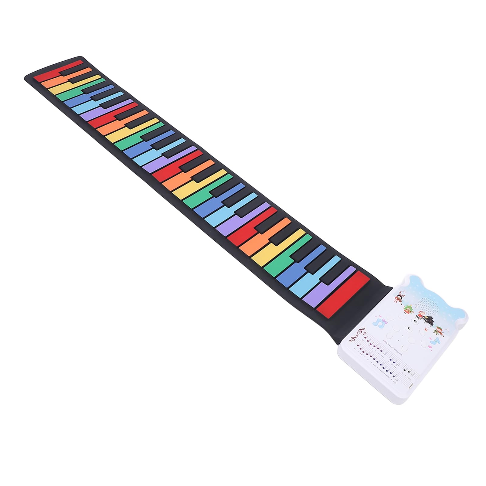 Tastiera per Arrotolabile, Tastiera per Pieghevole Ricaricabile a 49 Tasti, Portatile in Silicone con Altoparlante Incorporato per Bambini Principianti