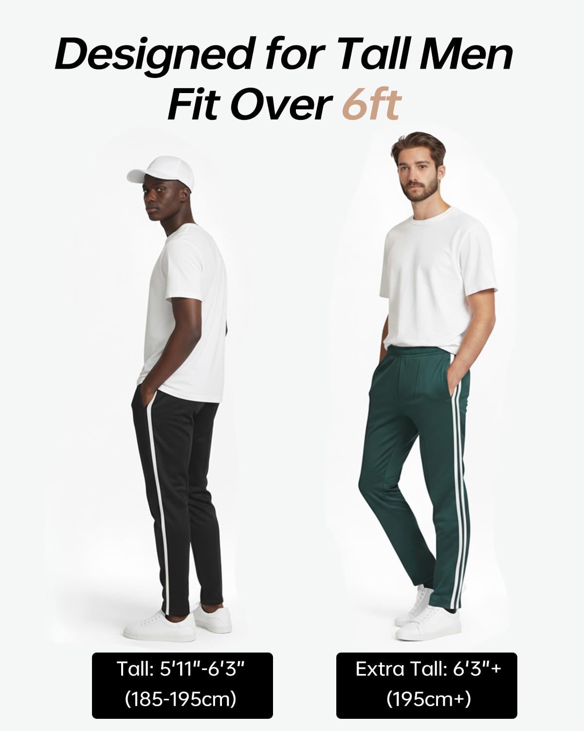 Zylioo Pantalones deportivos altos para hombre, ligeros, atléticos, con bolsillos y puños con cremallera